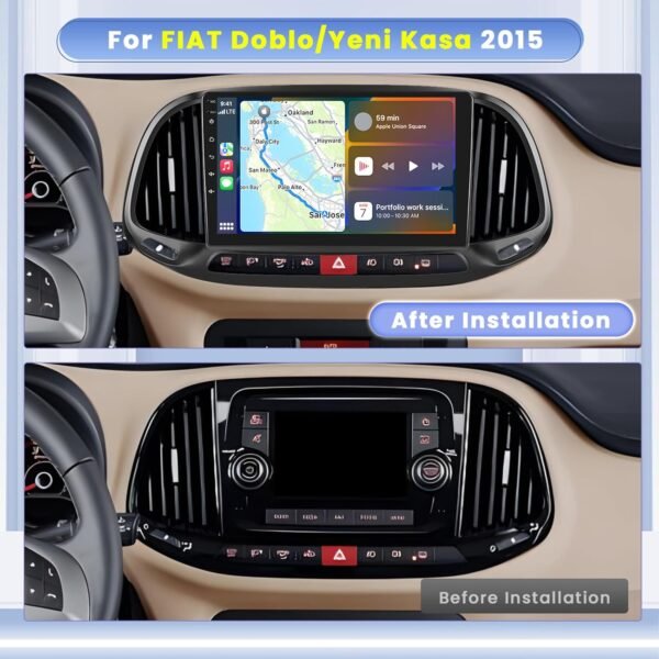71Wwp4E8htL._AC_SL1500_.jpg Hikity 8-jadrový 4 GB + 64 GB Android 15 Autorádio pre FIAT Doblo/nová karoséria 2015 Rádio s bezdrôtovým pripojením CarPlay, Android Auto, Bluetooth, handsfree, 9" displej, GPS, WiFi, SWC, USB Type-C, DSP