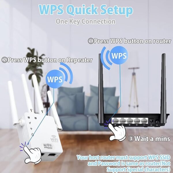 71XEhXydFDL._AC_SL1500_.jpg Wi-Fi zosilňovač 2023, Wi-Fi opakovač, 1200 Mbit/s, dvojpásmový 5 GHz a 2,4 GHz Wi-Fi opakovač, podpora WPS, Wi-Fi zosilňovač, kompatibilný so všetkými zariadeniami WLAN