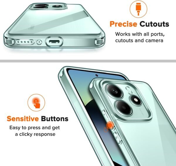 ivoler Priehľadné puzdro pre Xiaomi Redmi Note 14 5G, ktoré nikdy nežltne (nie je určené pre Redmi Note 14 4G), 1 puzdro na mobil s 2 kusmi pancierového ochranného skla, nárazuvzdorné priehľadné ochranné puzdro, tenké