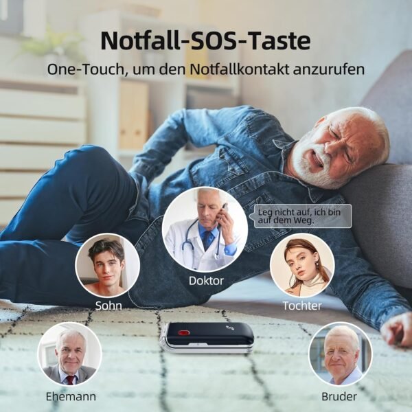 71Y4Yy4jJ7L._AC_SL1500_.jpg F1PLUS – mobilný telefón pre seniorov, skladací mobilný telefón, bez zmluvy, mobilný telefón s veľkými tlačidlami a nabíjacou stanicou, GSM Flip mobilný telefón s funkciou SOS pre núdzové volania, batéria