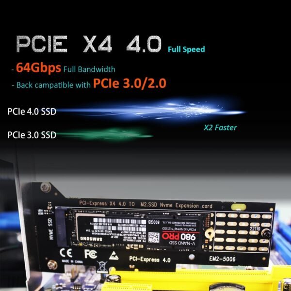 71Y7pKvLPLL._AC_SL1500_.jpg GLOTRENDS PA22110 M. 2 NVMe na PCIe 4. 0 X4 adaptér pre SSD 22110 M.2 NVMe
