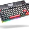 KEMOVE K68 60 % herná bezdrôtová klávesnica, 2,4 GHz / Bluetooth / USB s káblom – mechanická herná klávesnica s funkciou Hotswap a spínačmi Gateron Red, rozloženie QWERTY, RGB klávesnica pre PC – čierna