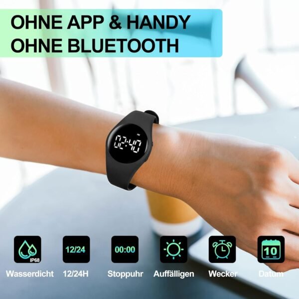 Hodinky s krokomerom, jednoduchý krokomer bez Bluetooth/bez aplikácie/bez mobilného telefónu | fitness náramok pre pohodlné behanie, pre ženy aj mužov | fitness hodinky na plávanie a do sauny