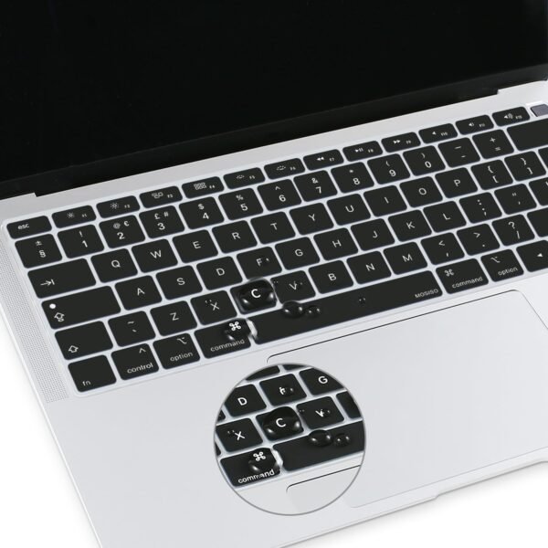 71ZyvSZTIpL._AC_SL1500_.jpg MOSISO Ochrana klávesnice kompatibilná s MacBook Air 13 palcov 2019, 2018 (A1932) s displejom Retina a Touch ID, vodotesné silikónové ochranné puzdro, čierne