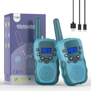 71aiHvgtUzL._AC_SL1500_.jpg Vysielačka pre deti od 3 do 12 rokov, nabíjateľná, s 8 kanálmi, s LED svietidlom, funkciou VOX a jasným hlasom – ideálna na dobrodružstvá, kempovanie a turistiku