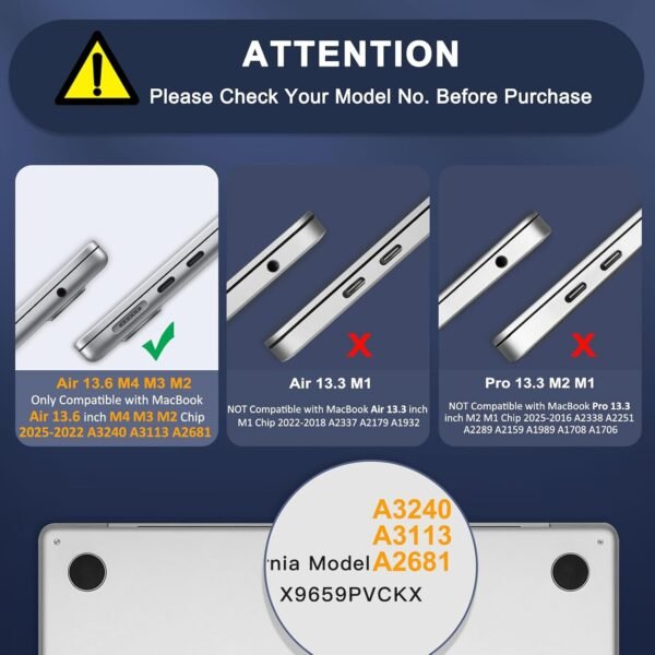 71c5VfPG0KL._AC_SL1500_.jpg MOSISO Puzdro kompatibilné s MacBook Air 13 palcov M4 M3 M2 2025–2022 A3240 A3113 A2681, TPU ochrana proti rozbitiu a odtlačkom prstov, pevné puzdro a kryt klávesnice pre MacBook Air 13,6 palcov
