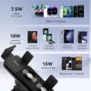 Držiak na mobilný telefón do auta pre Galaxy Z Fold/Flip s funkciou nabíjania, podporuje rýchle nabíjanie Qi 15 W s automatickým otočením o 90°, kompatibilný s modelmi Samsung Galaxy Z Fold/Z Flip 7/6/5/4/3/2, S25/S24