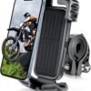 AiQInu Držiak na mobilný telefón na riadidlá bicykla, držiak na mobilný telefón na motocykel, držiak na smartfón na bicykel, držiak na telefón na bicykel, príslušenstvo na motocykel, univerzálny držiak na riadidlá pre iPhone