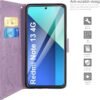 71dzw58wVHL._AC_SL1500_.jpg AROYI Kožené puzdro kompatibilné s Xiaomi Redmi Note 13 4G (nie je vhodné pre 5G) – puzdro a ochranná fólia, peňaženkové puzdro na mobilný telefón, kožená taška, priehradky na karty, ochranné puzdro kompatibilné