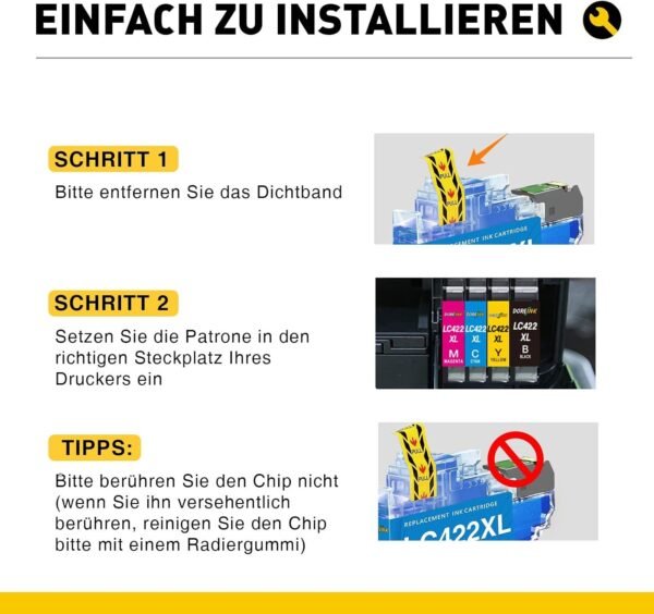 71eoK2czIaL._AC_SL1500_.jpg LC422XL – kazety kompatibilné s Brother LC422XL, LC 422, LC-422XL, LC-422XL – multipack pre Brother MFC-J5340DW, MFC-J5345DW, MFC-J5740DW, MFC-J6540DW, MFC-J6940DW, čierna, azúrová, purpurová,