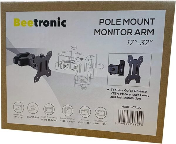 71g4IXoibrL._AC_SL1316_.jpg Držiak pre televízory alebo monitory s uhlopriečkou 17–32 palcov, rozmery VESA 75 x 75/100 x 100, s možnosťou naklápania, nosnosť 8 kg
