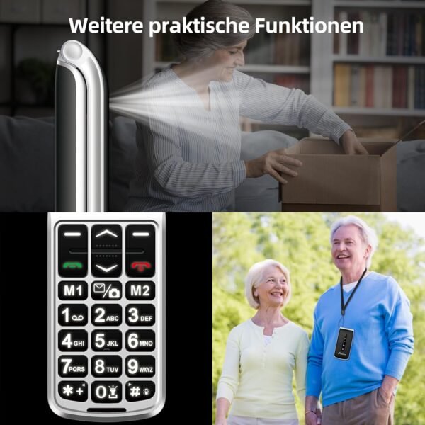 71j5i8KhnML._AC_SL1500_.jpg F1PLUS – mobilný telefón pre seniorov, skladací mobilný telefón, bez zmluvy, mobilný telefón s veľkými tlačidlami a nabíjacou stanicou, GSM Flip mobilný telefón s funkciou SOS pre núdzové volania, batéria