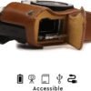 Kožená taška na fotoaparát MegaGear Ever Ready s popruhom, kompatibilná s modelom Olympus OM-D E-M10 Mark III