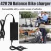 71kDzqifUIL._AC_SL1500_.jpg Nabíjačka na elektrické kolobežky, 42 V, 2 A, univerzálna nabíjačka so 6 konektormi pre elektrické kolobežky, hoverboardy, elektrické bicykle, EÚ