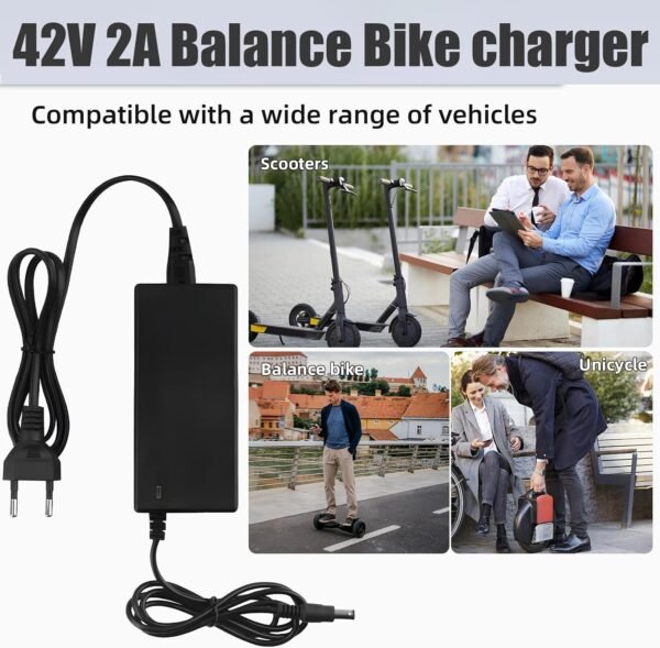 71kDzqifUIL._AC_SL1500_.jpg Nabíjačka na elektrické kolobežky, 42 V, 2 A, univerzálna nabíjačka so 6 konektormi pre elektrické kolobežky, hoverboardy, elektrické bicykle, EÚ