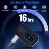 Bluetooth adaptér do auta, adaptér s konektorom Bluetooth 5.3, handsfree volanie, duálne pripojenie, audio prijímač pre auto/domáce stereo/slúchadlá s káblom/reproduktory, výdrž batérie 16 hodín