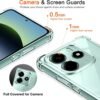 ivoler Priehľadné puzdro pre Xiaomi Redmi Note 14 5G (nie pre Redmi Note 14 4G), 1 puzdro na mobil s 2 kusmi tvrdeného skla, priehľadné nárazuvzdorné puzdro z tenkého mäkkého TPU