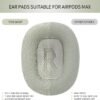 Náhradné ušné vankúšiky pre slúchadlá Apple AirPods Max, náhradné kožené náušníky, odolné proti potu, s magnetom, z proteínovej kože a pamäťovej peny (strieborné)