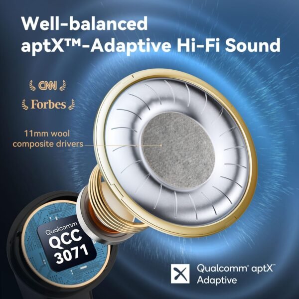 71npXBGFRsL._AC_SL1500_.jpg Bluetooth slúchadlá do uší EarFun Air Pro 3, hybridné aktívne potlačenie okolného hluku 43 dB, bezdrôtové slúchadlá s HiFi zvukom a technológiou Qualcomm aptX, 6 mikrofónov s technológiou cVc 8.0 pre hovory, multipoint, výdrž batérie 45 hodín, ovládanie