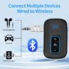Bluetooth adaptér do auta, adaptér s konektorom Bluetooth 5.3, handsfree volanie, duálne pripojenie, audio prijímač pre auto/domáce stereo/slúchadlá s káblom/reproduktory, výdrž batérie 16 hodín