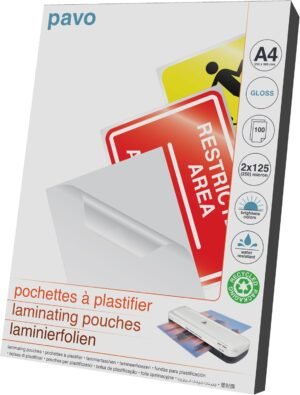 71opkwZGDL._AC_SL1500_.jpg PAVO 8005710 Prémiové laminovacie fólie, formát DIN A4, 2 x 125 mikrónov, balenie 100 ks