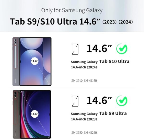 71pyDliaBFL._AC_SL1500_.jpg EasyAcc Puzdro pre Samsung X920 Galaxy Tab S10 Ultra/Tab S9 Ultra 14,6 palca s držiakom na S Pen, tenké puzdro typu Folio Book Cover so stojanom, ochranné puzdro na tablet, nastavenie viacerých uhlov, čierne