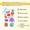 71qTivx8PQL._AC_SL1500_.jpg A-SUB Biely matný vysoko kvalitný vodovzdorný potlačený vinylový samolepiaci papier, samolepiace vinylové etikety pre atramentové tlačiarne, formát A4, 20 listov