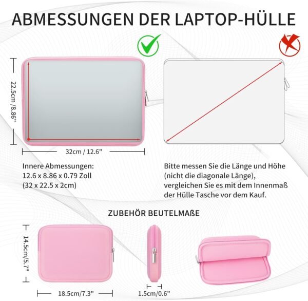 71rWHPsJAdL._AC_SL1500_.jpg RAINYEAR 13-palcové puzdro na notebook pre MacBook Air 13 palcov M4 M3 M2 M1 A3240 A3113 A2681 A2338 A2337, 13,3- a 14-palcové ochranné puzdro na MacBook Pro s vreckom na príslušenstvo (ružové)
