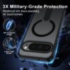 Magnetické puzdro pre Google Pixel 9/9 Pro/10/10 Pro, matné priehľadné puzdro na mobil s neviditeľným stojanom, tenký silikón odolný proti poškriabaniu, zadná strana s vojenským ochranným obalom, čierne