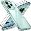 ivoler Priehľadné puzdro pre Xiaomi Redmi Note 14 5G, ktoré nikdy nežltne (nie je určené pre Redmi Note 14 4G), 1 puzdro na mobil s 2 kusmi pancierového ochranného skla, nárazuvzdorné priehľadné ochranné puzdro, tenké
