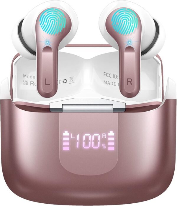 71wybR0-2xL._AC_SL1500_.jpg Bluetooth slúchadlá, bezdrôtové slúchadlá Bluetooth 5.3, slúchadlá do uší so 4 mikrofónmi s potlačením šumu (ENC), 2023, bezdrôtové slúchadlá s potlačením šumu s výdržou 40 hodín, USB-C, slúchadlá s vodotesnosťou IP7