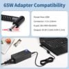 65 W nabíjací kábel a sieťový adaptér pre notebooky HP Pavilion x360 11, 14, 15, Envy x360 13, 15, 17, Elitebook 840, 850, G3, G4, ProBook 450, 650, G5, G6, Spectre X2, nabíjačka pre PC 19,5 V, 3,33 A, 4,33 A, 4,5 × 3,5, 0