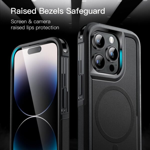 71xiqRxKt5L._AC_SL1500_.jpg JETech Puzdro pre iPhone 14 Pro Max 6,7 palca kompatibilné s MagSafe, odolné dvojvrstvové puzdro s robustnou ochranou, nárazuvzdorné ochranné tvrdé magnetické puzdro na mobil (čierne)