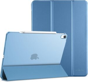 71zKWXyQv9L._AC_SL1500_.jpg ProCase Puzdro pre iPad Air 13 palcov (M3/M2 2025/2024), trojité ochranné puzdro pre 13" iPad Air M3 2025/ M2 2024, tenké a ľahké Smart Cover s priehľadným matným zadným krytom – svetlo modré