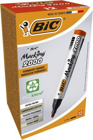 811lxJZbSsL._AC_SL1500_.jpg Permanentný fix BIC Marking 2000, červený, balenie po 12 ks, vodovzdorné pero vhodné aj na kartón, plast a drevo, s okrúhlou špičkou, šírka čiary: 1,7 mm