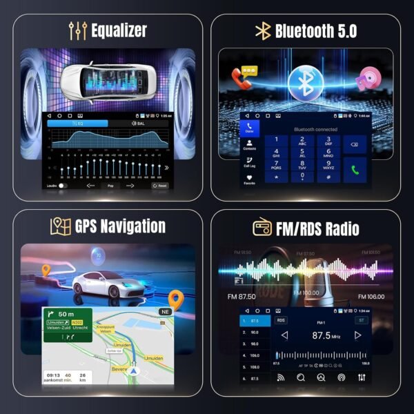 Autorádio [4G+64G] pre Peugeot 208/2008 (2012–2018), 10,1-palcový dotykový displej, autorádio s Androidom 13, CarPlay, Android Auto, BT 5.0, WiFi, GPS, RDS, FM, EQ