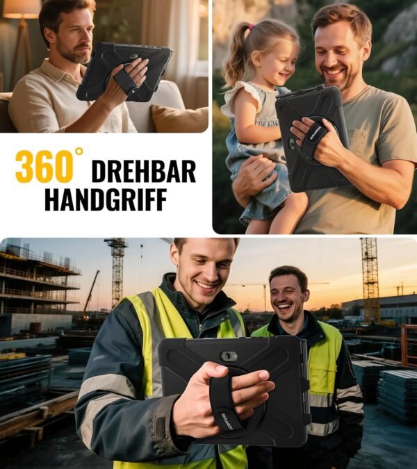 81D1nARiVwL._AC_SL1500_.jpg BRAECN Puzdro pre Galaxy Tab Active 5 Pro 2025/Active 4 Pro 2022/Active Pro 2019 10,1 palca, odolné ochranné puzdro odolné proti nárazom s podstavcom otočným o 360° a remienkom na ruku, držiak na pero