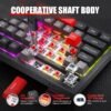 KEMOVE K68 60 % herná bezdrôtová klávesnica, 2,4 GHz / Bluetooth / USB s káblom – mechanická herná klávesnica s funkciou Hotswap a spínačmi Gateron Red, rozloženie QWERTY, RGB klávesnica pre PC – čierna