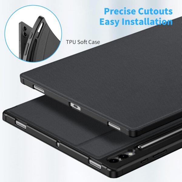 81Tf7AI-tqL._AC_SL1500_.jpg EasyAcc Puzdro pre Samsung X920 Galaxy Tab S10 Ultra/Tab S9 Ultra 14,6 palca s držiakom na S Pen, tenké puzdro typu Folio Book Cover so stojanom, ochranné puzdro na tablet, nastavenie viacerých uhlov, čierne