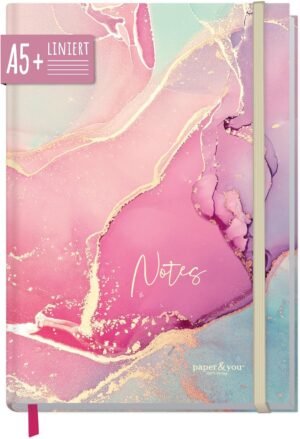 81WXwSwWwXL._AC_SL1500_.jpg Zápisník paper&you A5+ s linkami a gumičkou „Silky Pink“, 156 strán, 78 listov – ako denník, diár, zošit na poznámky – udržateľný a šetrný k životnému prostrediu