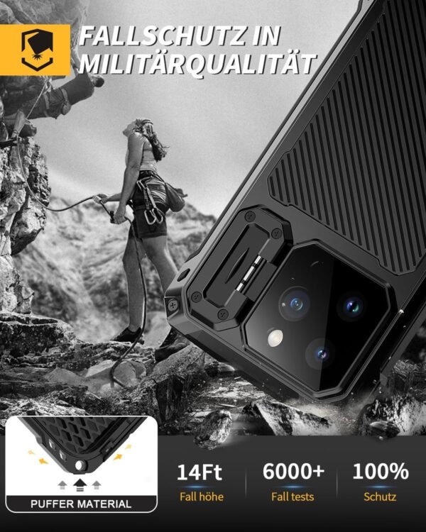 81ZilpHtgOL._AC_SL1500_.jpg Lanhiem pre iPhone 16 Pro Max – magnetické kovové puzdro na mobil s ochranou fotoaparátu, stojan, robustné, odolné proti nárazom, celé telo, ochranné puzdro spĺňajúce vojenské normy, Heavy Duty Case s