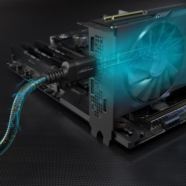 81hHEtXjr6L._SL1500_.jpg KabelDirekt – Kábel HDMI 2.1 8K/4K – 3 m – nerozbitný kovový konektor a opletenie (8K pri 60 Hz, Ultra High Speed/48 G, najnovší štandard, ideálny pre PS5/Xbox, monitor/TV/projektor, čierny)