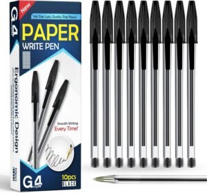 81lHCw8Yi-L._AC_SL1500_.jpg G4GADGET Guľôčkové pero, stredná špička, plynulé a hladké písanie, čierne, 10 ks