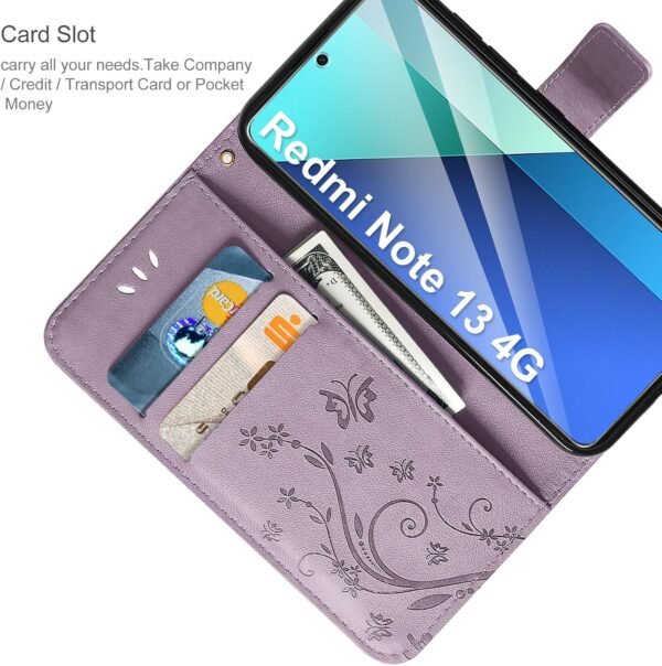 81nIHstWHOL._AC_SL1500_.jpg AROYI Kožené puzdro kompatibilné s Xiaomi Redmi Note 13 4G (nie je vhodné pre 5G) – puzdro a ochranná fólia, peňaženkové puzdro na mobilný telefón, kožená taška, priehradky na karty, ochranné puzdro kompatibilné