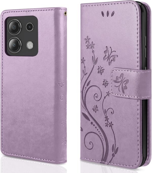 81u1Ahk1D4L._AC_SL1500_.jpg AROYI Kožené puzdro kompatibilné s Xiaomi Redmi Note 13 4G (nie je vhodné pre 5G) – puzdro a ochranná fólia, peňaženkové puzdro na mobilný telefón, kožená taška, priehradky na karty, ochranné puzdro kompatibilné