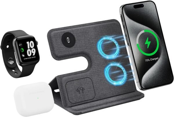 81xxIfRLmJL._AC_SL1500_.jpg 3 v 1 nabíjacie stanica – bezdrôtová nabíjačka pre Apple a Samsung, skladateľná indukčná bezdrôtová nabíjačka pre Apple Watch
