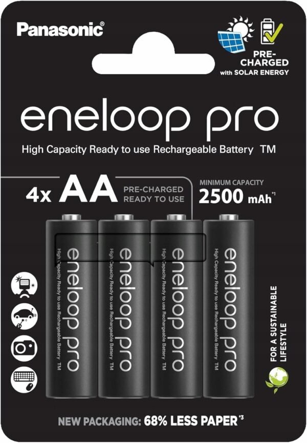 Akumulátory Panasonic eneloop pro 4x AA 2500 mAh BK-3HCDE/4BE