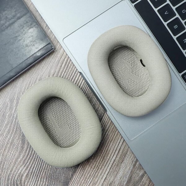 Náhradné ušné vankúšiky pre slúchadlá Apple AirPods Max, náhradné kožené náušníky, odolné proti potu, s magnetom, z proteínovej kože a pamäťovej peny (strieborné)
