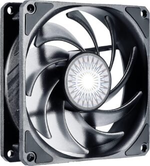 Cooler Master SickleFlow 92 – ventilátor do skrine s vylepšeným hybridným lopatkovým profilom Air Balance, 40 CFM, 1,8 mmH₂O, 6 až 25 dBA, čierny