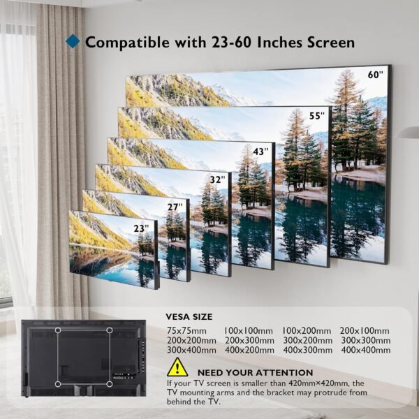 91hwQC0dIKL._AC_SL1500_.jpg Nástenný držiak BONTEC TV, sklopný držiak Ultraslim, univerzálny pre LCD/LED/plazmové televízory s uhlopriečkou 23–60 palcov (ploché aj zakrivené), max. VESA 400 x 400, nosnosť až 45 kg